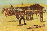 Frederick Remington Coming and Going of the Pony Express oil painting on canvas